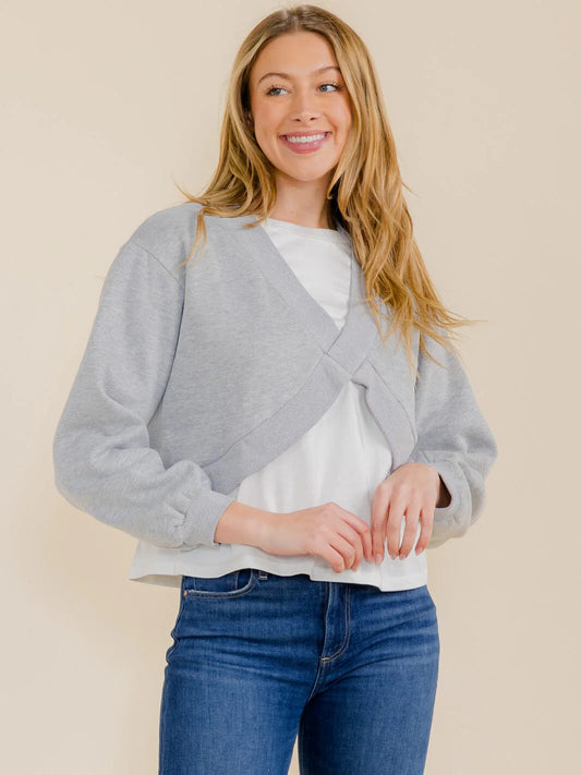 Light Grey and White Sweatshirt