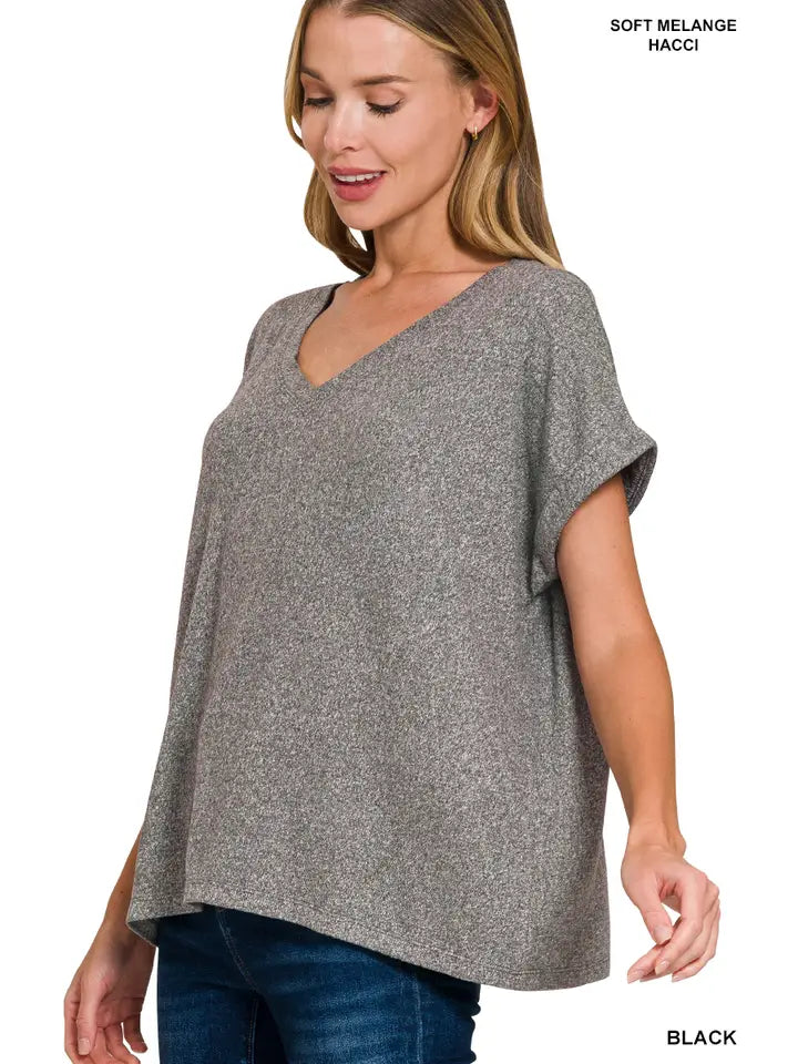 SOFT Melange Hacci Short Sleeve top