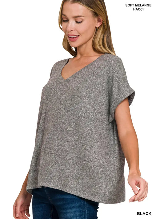 SOFT Melange Hacci Short Sleeve top