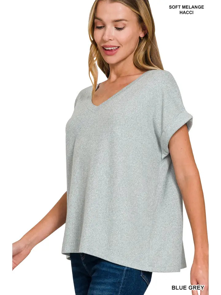 SOFT Melange Hacci Short Sleeve top