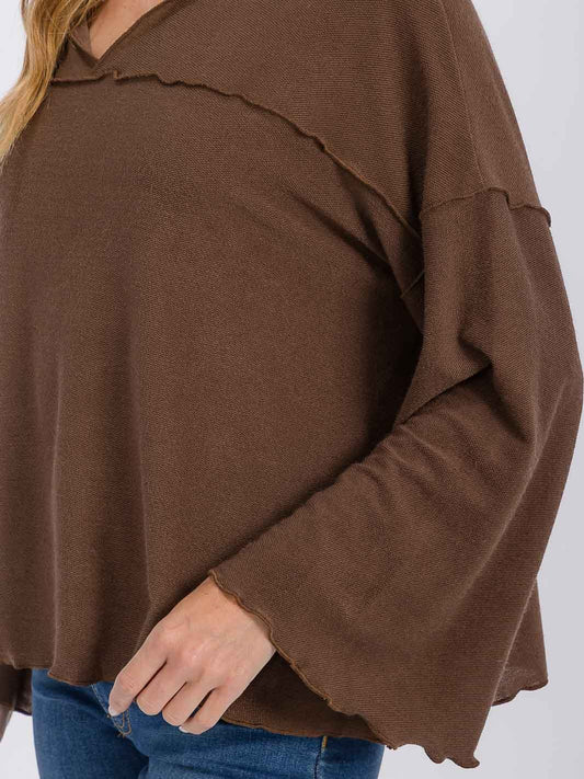 Brown lightweight waffle hoodie