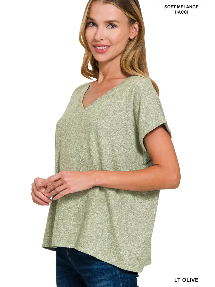 SOFT Melange Hacci Short Sleeve top